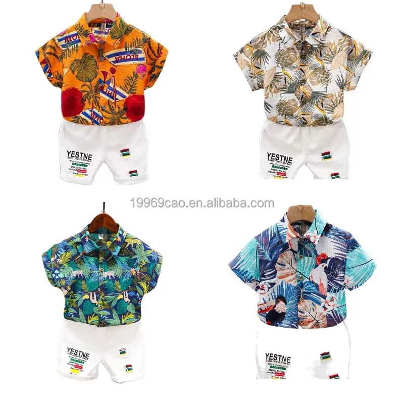 

2022 fashion summer boys' clothing suit boys' flower Tie Shirt gentlemen's suit, Picture