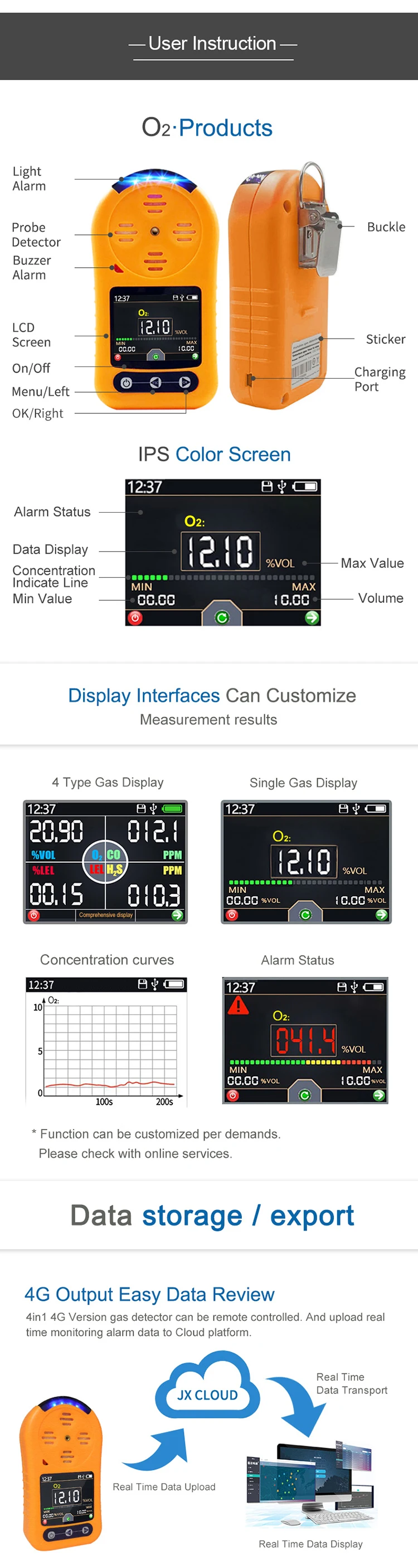 Multi Portable Oxygen Gas Detector O2 Gas Leak Detector Oxygen Analyzer With Lcd Buy Oxygen