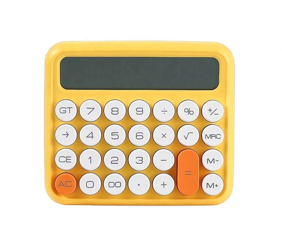 

12 Digits Round Button Electronic Calculator Calculator with Fashion for Business Battery Plastic Electronic Product SUNRISE