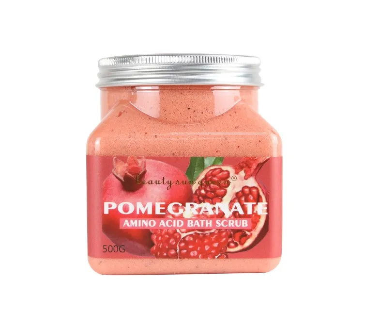 

high quality oem fruit exfoliating&moisturizing pomegranate spa body scrub foot scrub for remove dead skin/acne marks