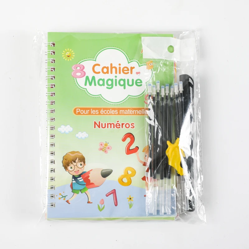 French Version 4 Books Wholesales Sank Magic Book Practice Hand Writing Copybooks for Kids