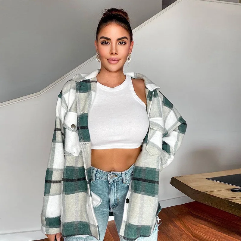 

2020 New Women Fashion Cotton Coats Ladies Fall Thick Shirt Clothing with Pocket