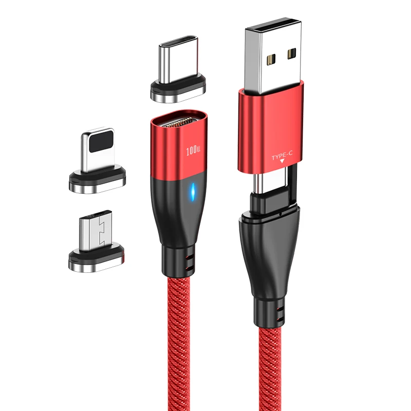 

Free Shipping 1 Sample OK 6 in 1 Fast Charging Magnetic USB Cable For iPhone Type C Micro USB PD 100W USB Charging Cable