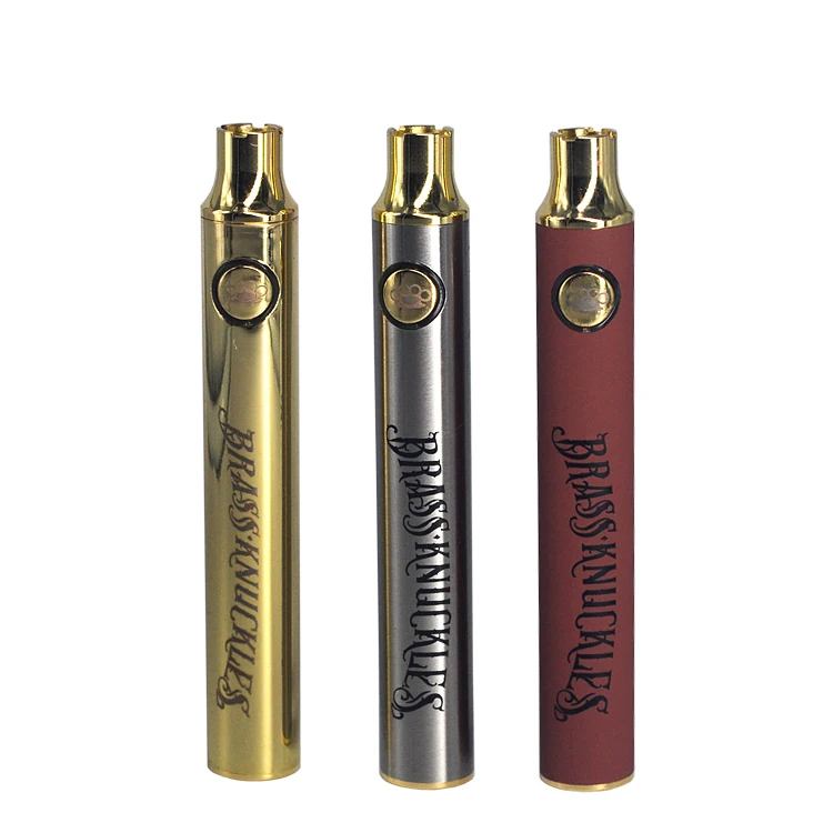 

Popular Adjustable Voltage BK Brass Knuckles weed Vape Pen 900mAh Vaporize Battery, Gold, silver, wood