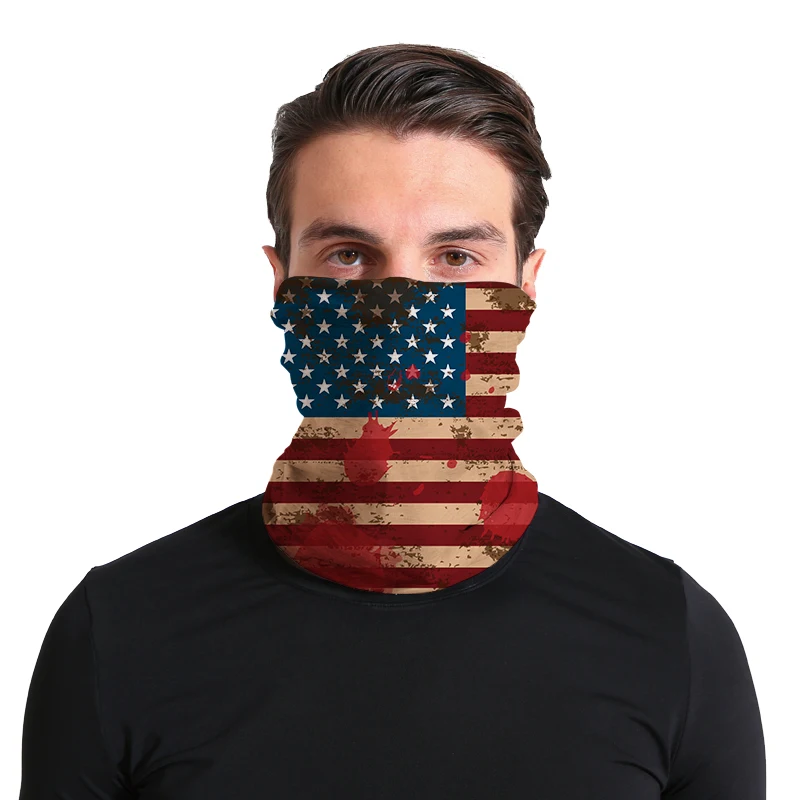 
Wholesale Factory Flag Buffs Selling Promotional Silk Custom Printed Neck Gaiter For Unisex Wear Fishing Bandana 