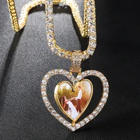 

Trend Custom Made Heart shape Photo Necklace For Men Women Fashion Hip Hop Jewelry