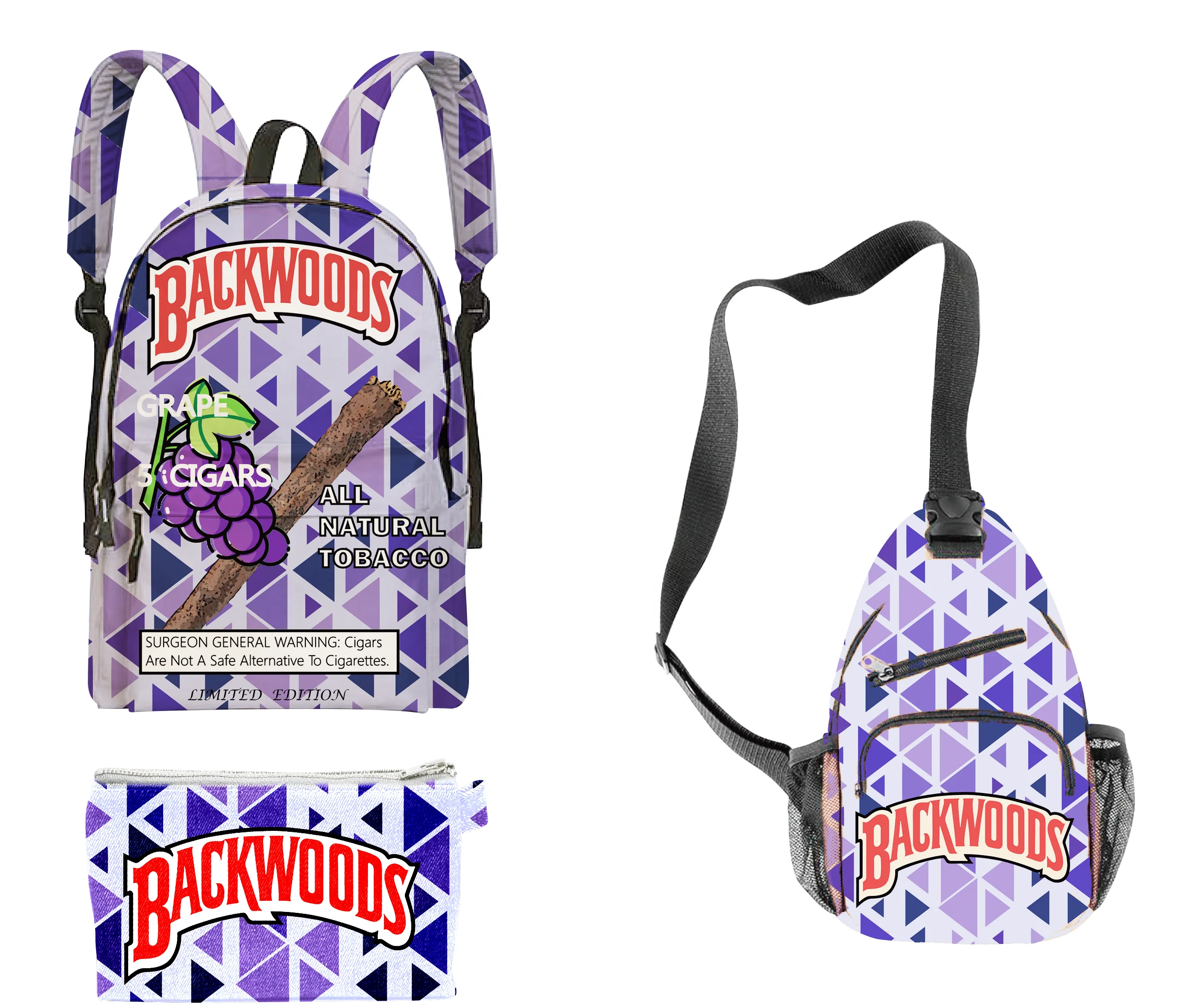 

A 3pcs Backwoods Backpack, Backwood Print Laptop Bag Travel Shoulder Bag Book Bags for Boy Girl Men Women, Yellow