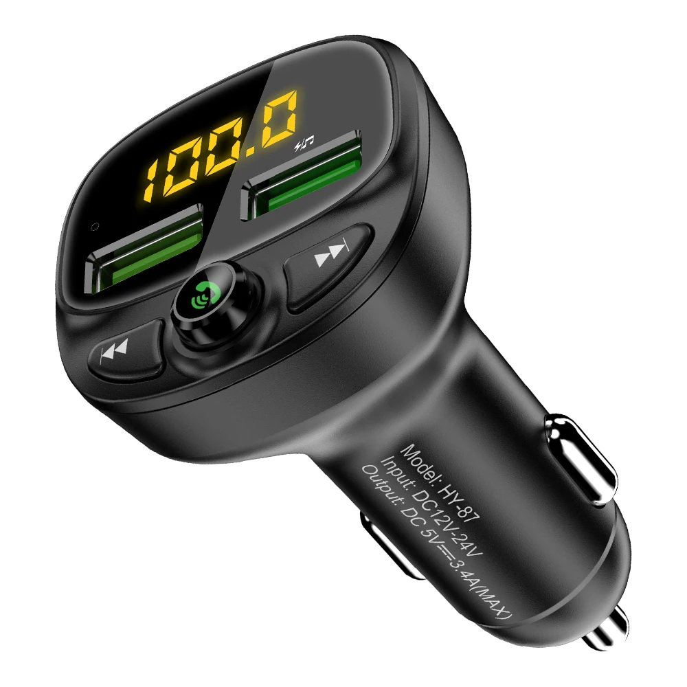 

Free Shipping Drop Shipping MP3 Player Support FM Transmitter Mini USB Car Charger 2 USB Port Car Charger, Black car charger