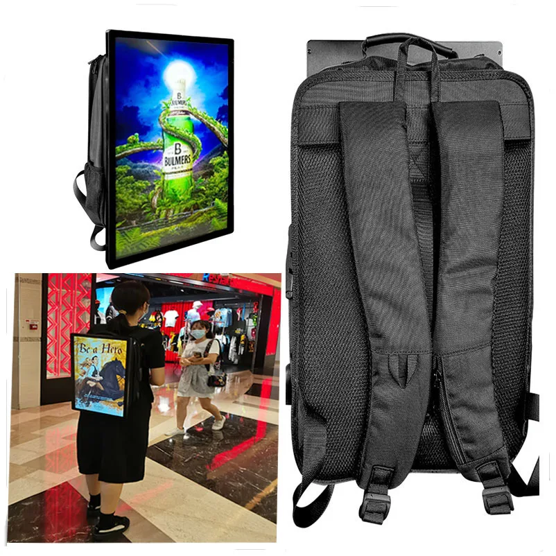 

Retail Store Lcd Backpack Billboard 21.5 Inch LCD Digital Signage Video Player Advertising Display Walking Backpack Billboard