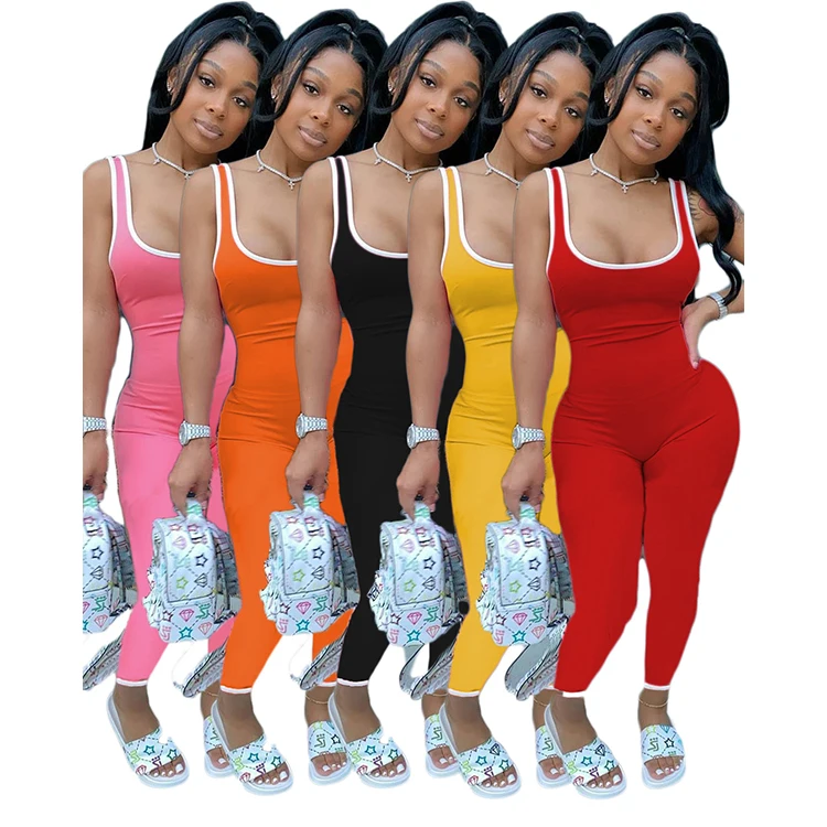 

Fashion Camisole Sleeveless Bodysuit One Piece Yoga Jumpsuit and Romper Casual Sport Wear Womens Jumpsuits Sexy