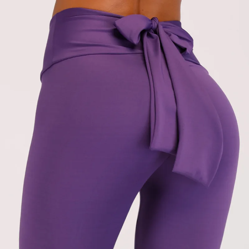 

Hot Hip Up Sexy Sport Girls Compression Yoga Pants Bowknot Leggings, Customized