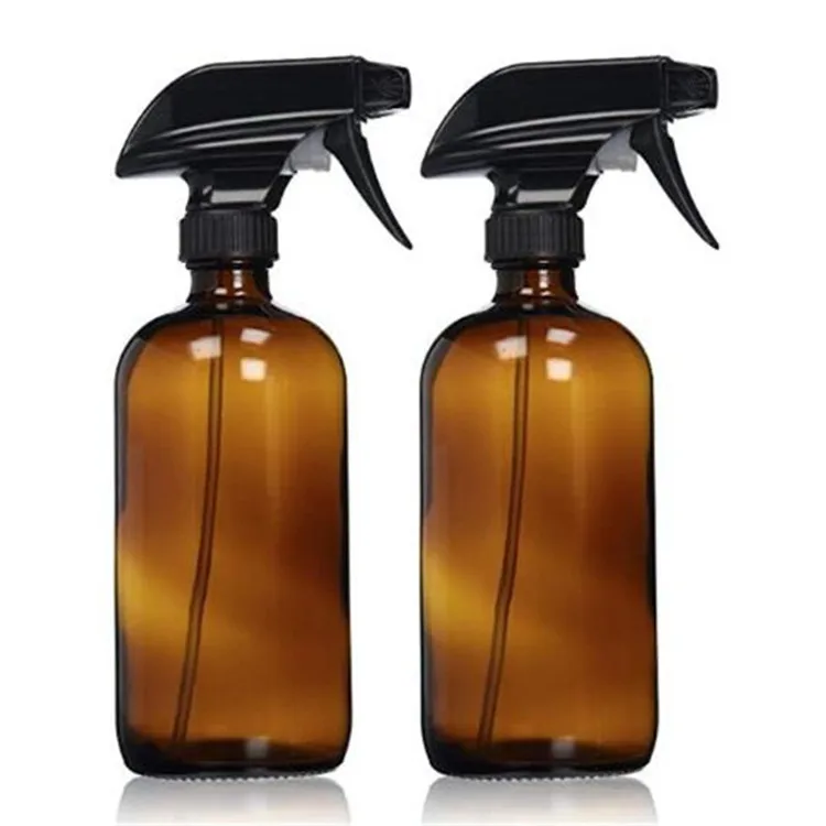 16oz Glass Boston Round Bottle With Cap Or Spray