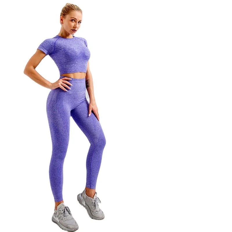 

Ladies monochrome series 3-piece sports suit shorts sleeve and Bra and Leggings Set for fitness, 8 colors