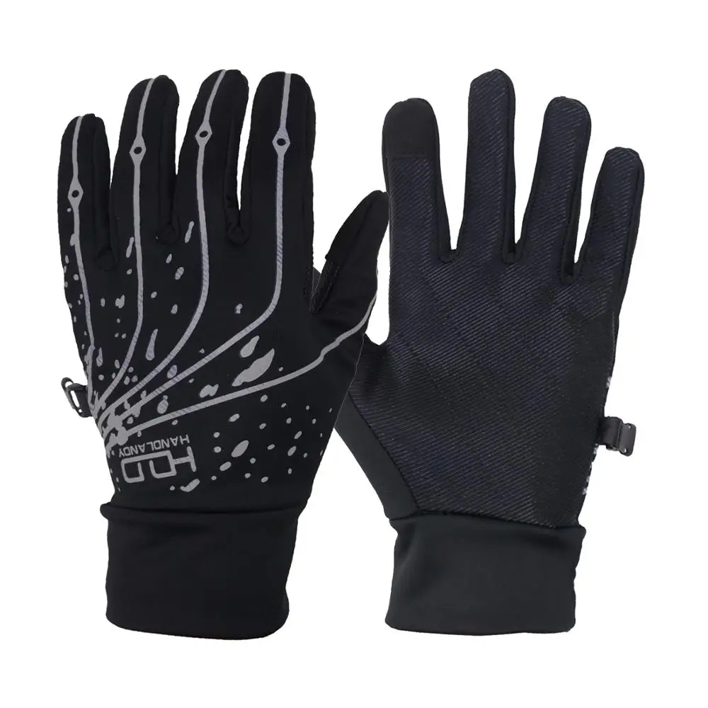 

HANDLANDY Waterproof and Windproof Lightweight Running Gloves with Touch Screen Sports Gloves, Black