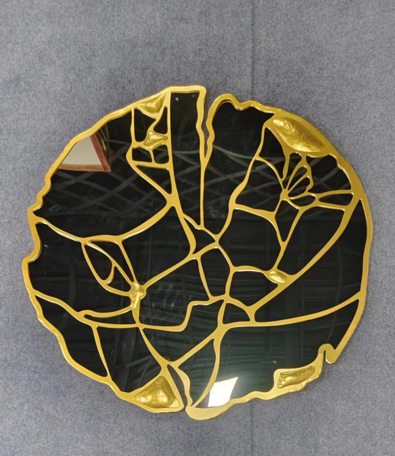 120CM Large Luxury Wall Hanging Decorative Titanium Plate Irregular Creative Background Wall Hanging Mirror Dropshipping DDP