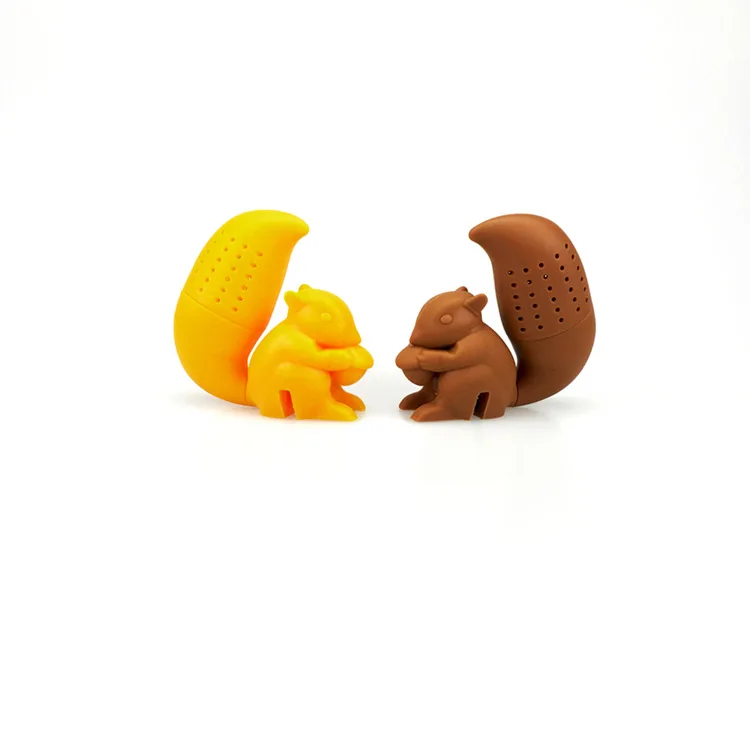 

Cute Animals Silicone Tea Strainer Squirrel Shape Tea Bag Infuser