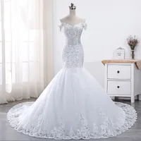 

Cap Sleeve Luxury Sequin Lace Wedding Dress 2019 Plus size Mermaid Wedding Dresses Appliques Court Train Bridal Dress