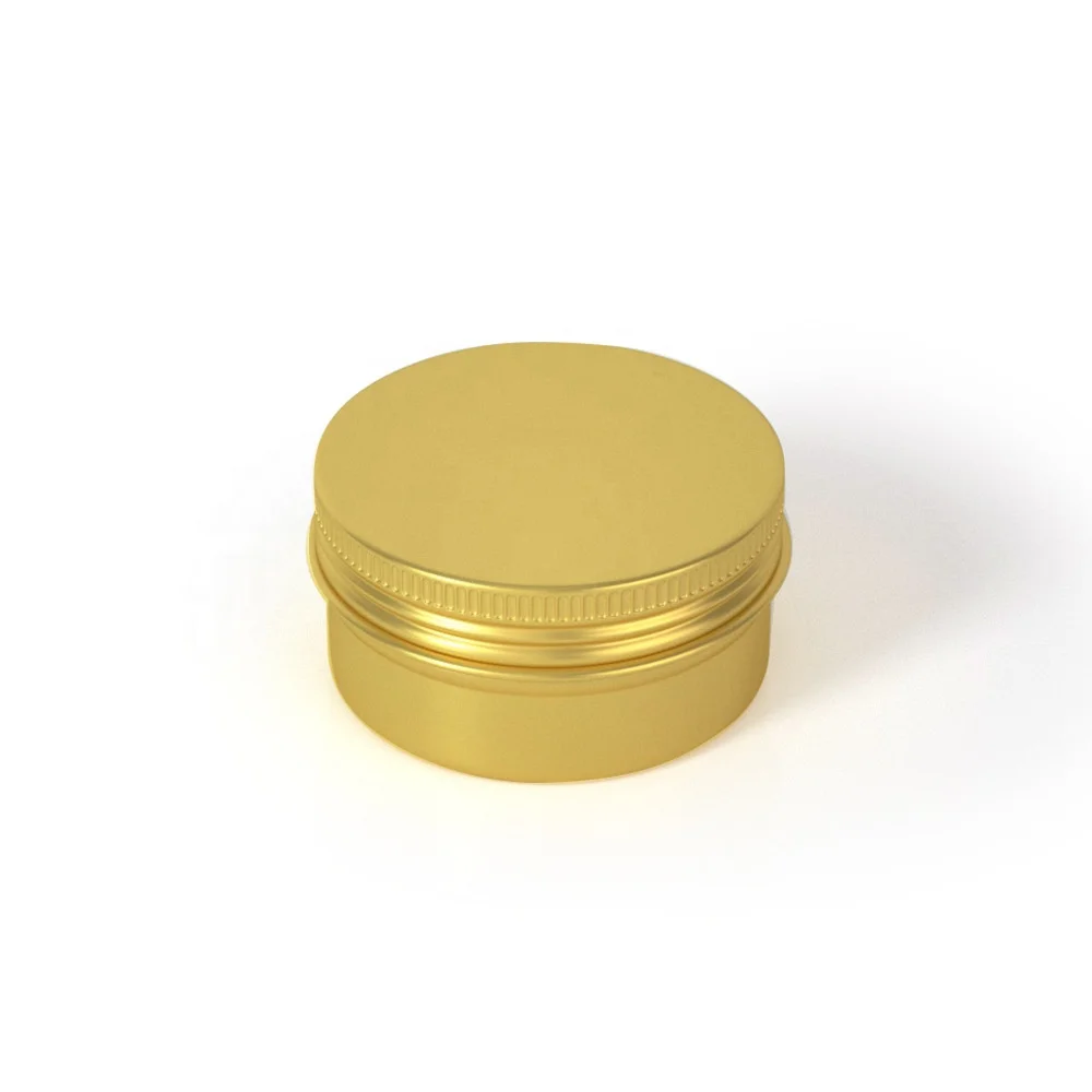 

Shiny gold 20ml 0.7Oz printed aluminum jar for metal cosmetic container package