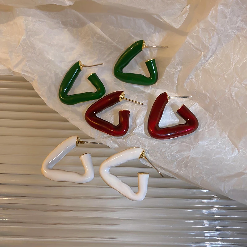 

fashion trendy geometric triangle shape earrings