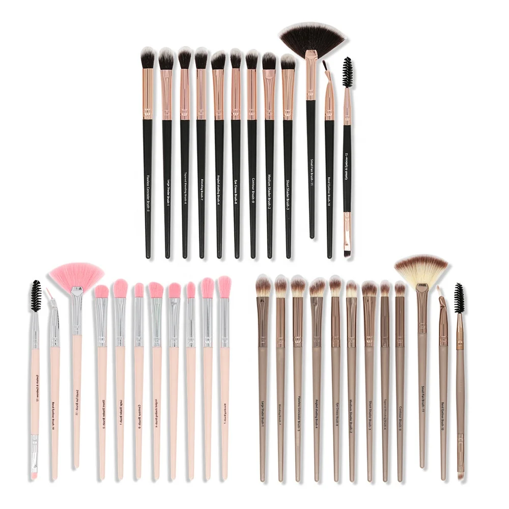 

New arrival 12pcs Plastic Handle Makeup Brushes set /Eye Makeup Brush Set /Soft Dense Synthetic Hair Makeup Brushes Set, Black/pink/brown