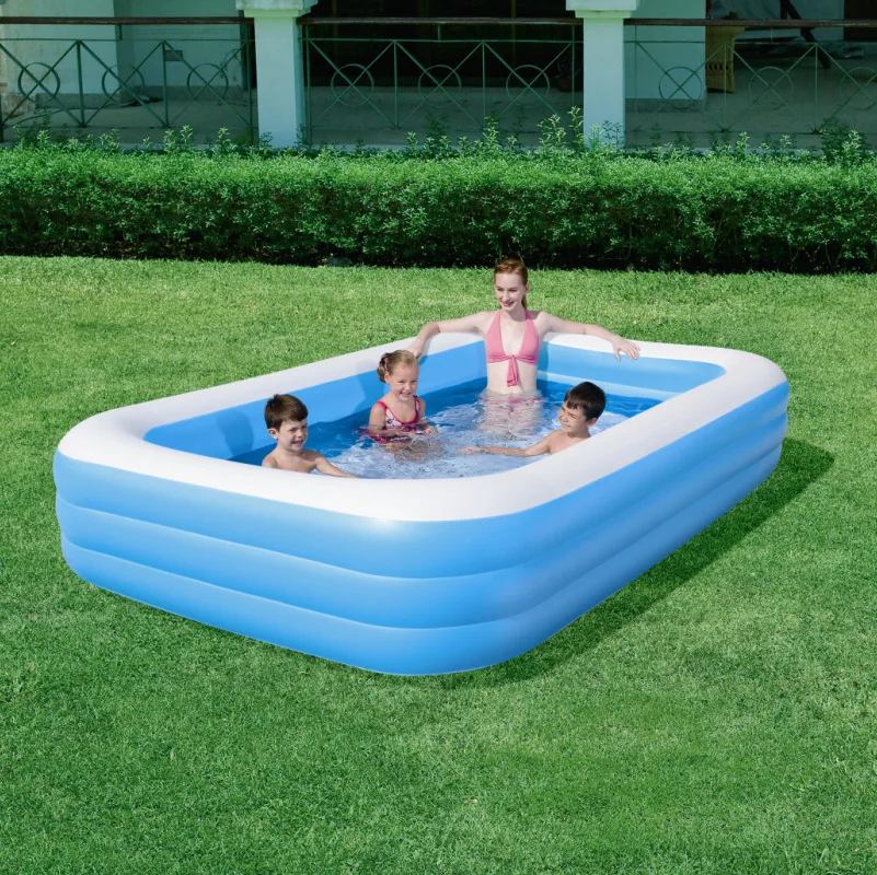 

Outdoor Inflatable Large Adults Kids Play Water Pool Swimming PVC Blue Above Ground family Inflatable swimming pool
