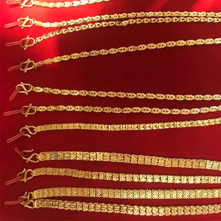 
24K solid yellow pure pawnable gold bracelets for woman fine jewelry 