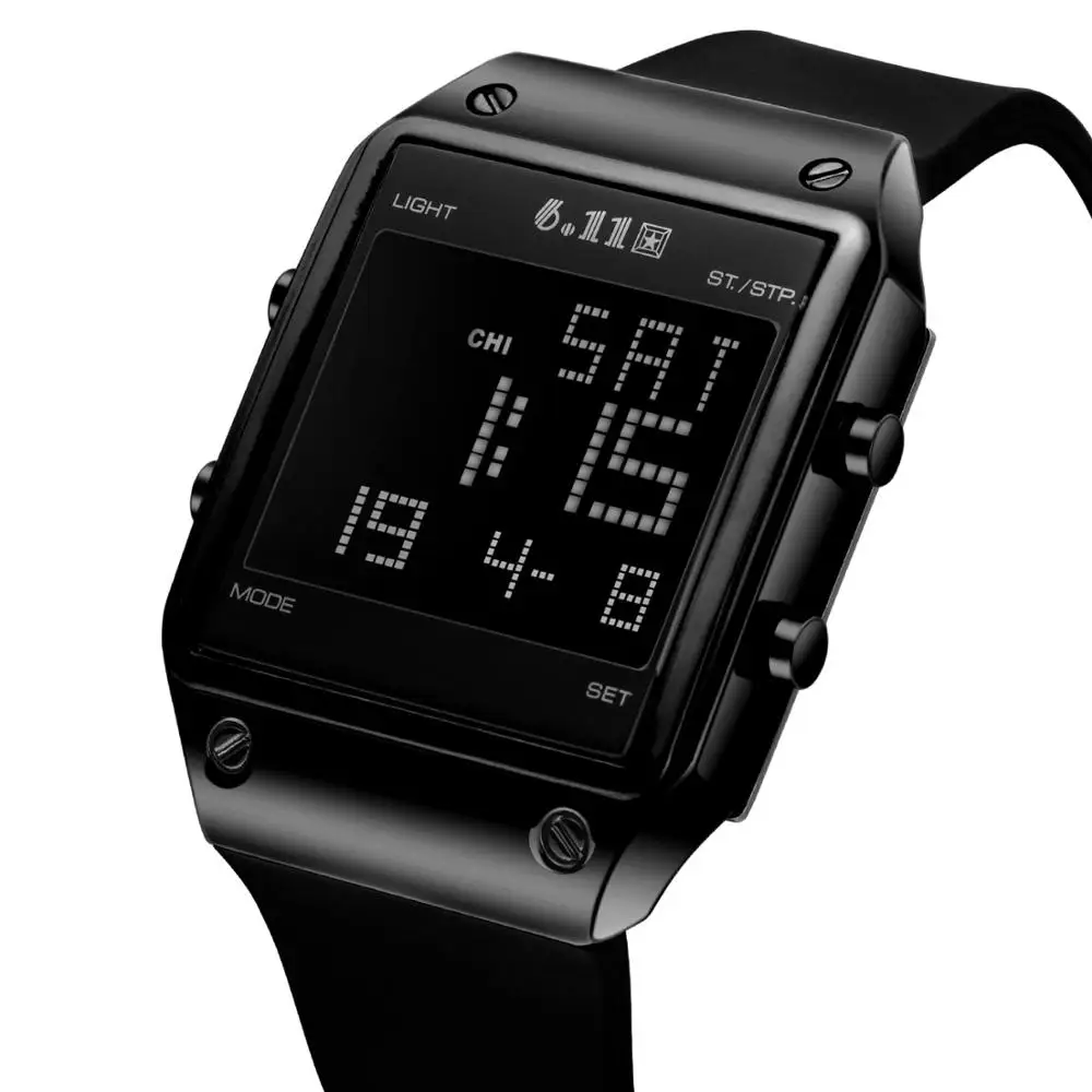 

6.11 8179 intrinsically Chinese men digital watch creative Silicone band Waterproof Alarm clock Chrono sports watch kit
