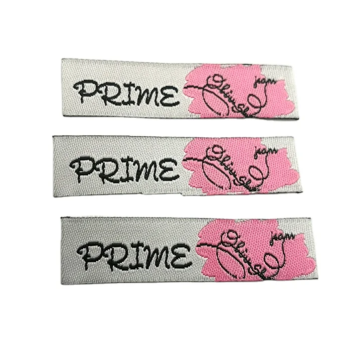 

High Density Custom Brand Name Logo and White End Folded Textile Neck Woven Tags Lbels For Clothing, Custom color