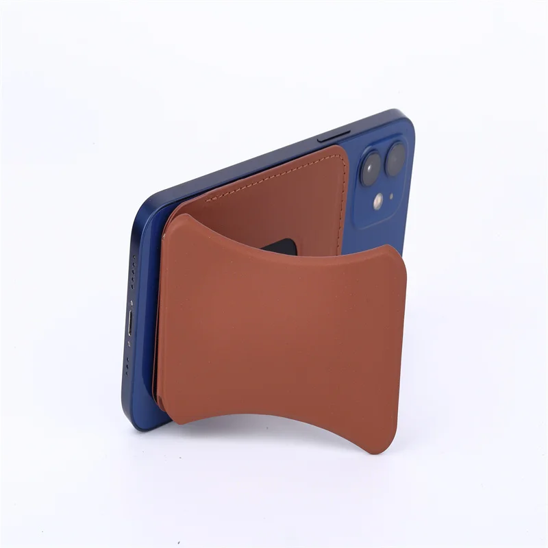 

Custom logo magsafe iphone card holder wallet stand magnetic cell phone support desktop metal cellphone phone stand adjustable