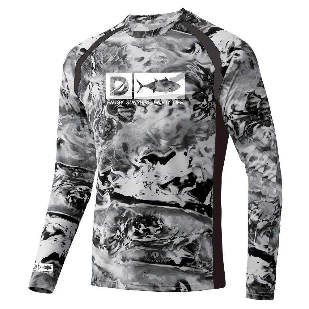 

UPF 50 sublimation printing  logo rash protection quick-drying long-sleeved fishing wear OEM fishing shirt, Customized color, cmyk, match pantone color