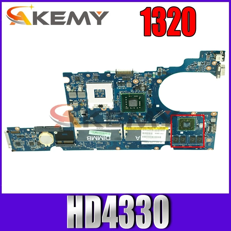 

Akemy For Dell 1320 Laptop Motherboard GM45 DDR2 KAM01 LA-5162P 8G60K CN-08G60K HD4330 Free CPU