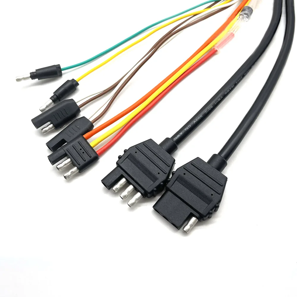 

Aichie:OEM SAE 1P 2P 3P 4P Trailer Plug Wiring Connector Socket Extension Cable 1/2/3/4 way Bullet Connector Cord Wiring Harness