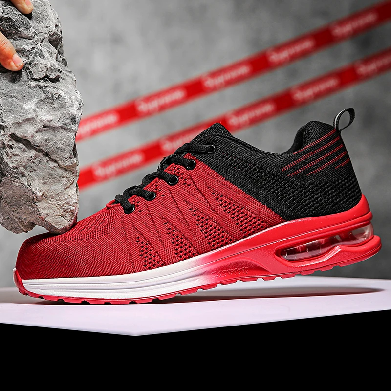 

Wholesale lightweight safety boots ,Air Mesh Breathable sport Rubber Steel Toe And Plate Men Safety Shoes