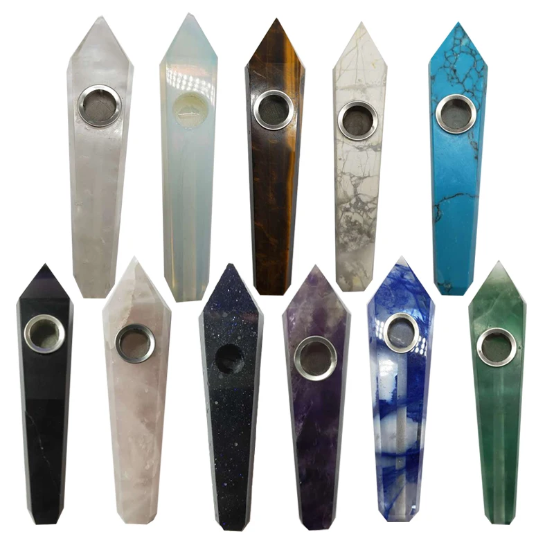 

Donghai Wholesale 10-11Cm Healing Weed Pipes Natural Quartz Stone Crystal Smoking Pipe For Gifts