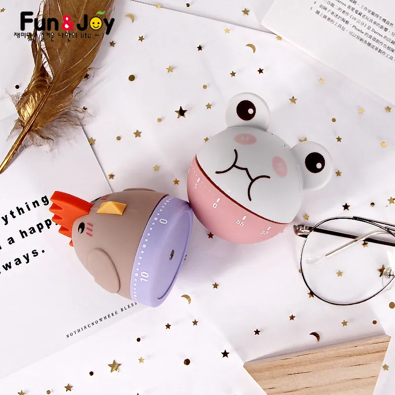 
Student Kitchen Alarm Clock Cute Design 60 Minutes Animal Shaped Mechanical Countdown Kitchen Timer 
