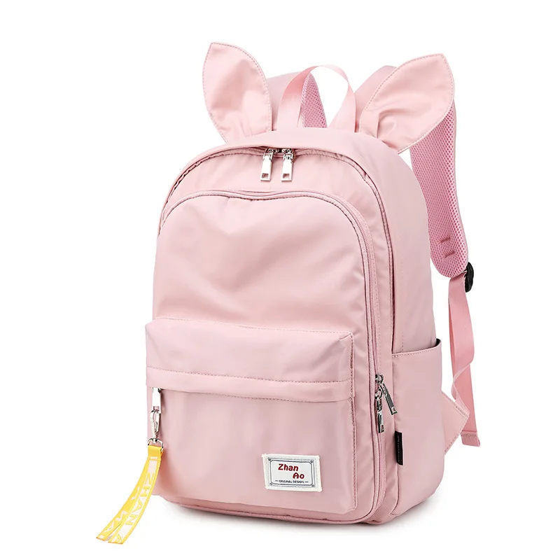 

2021 NEW Design College Bagpack Durable Checkered Daypack Fashion Japan Lovely Bunny Ear Back Bag Backpacks For Teenage Girls, Customized color