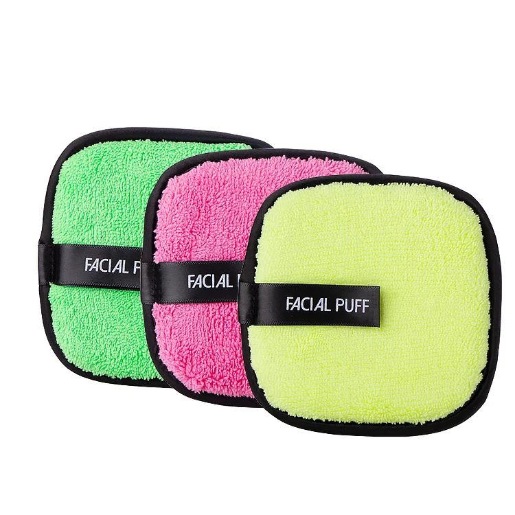 

Private Label Reusable Short Hair Square Shape Microfiber Towel Washable Makeup Remover Pads