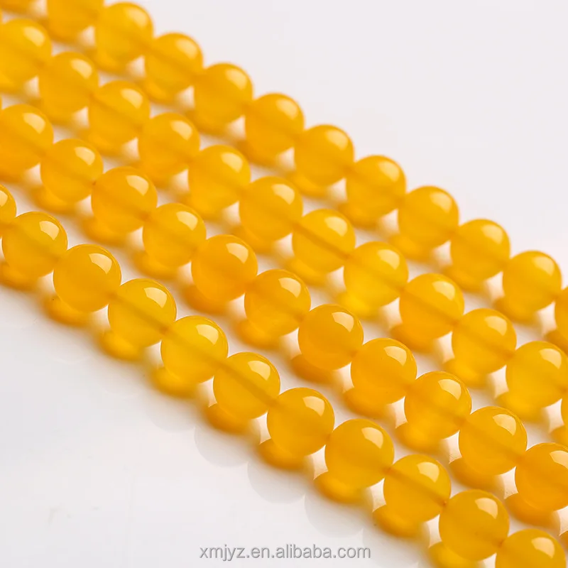 

Jewelry Yellow Agate Loose Beads Semi-Finished Through Agate Loose Beads Round Beads Diy Jewelry Accessories Factory Wholesale