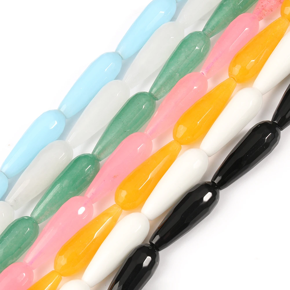 

Wholesale 10*30MM Faceted Water Drop Shape Stone Loose Beads for Jewelry Making DIY