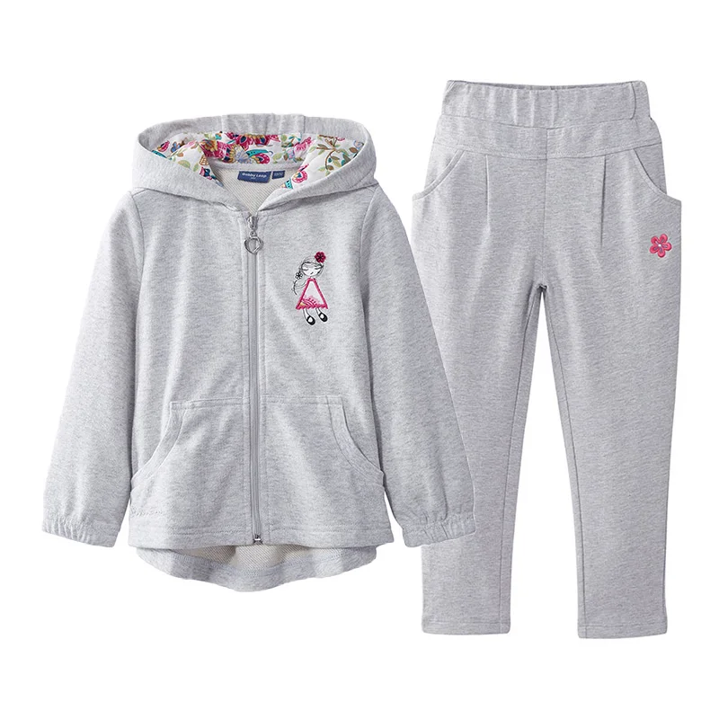 

Gabby Loop Kids Hoodie Sweatshirts Wholesale Cartoon Embroidery Plain Girls Sweatshirt Set Sweat Pant With Lace Pocket