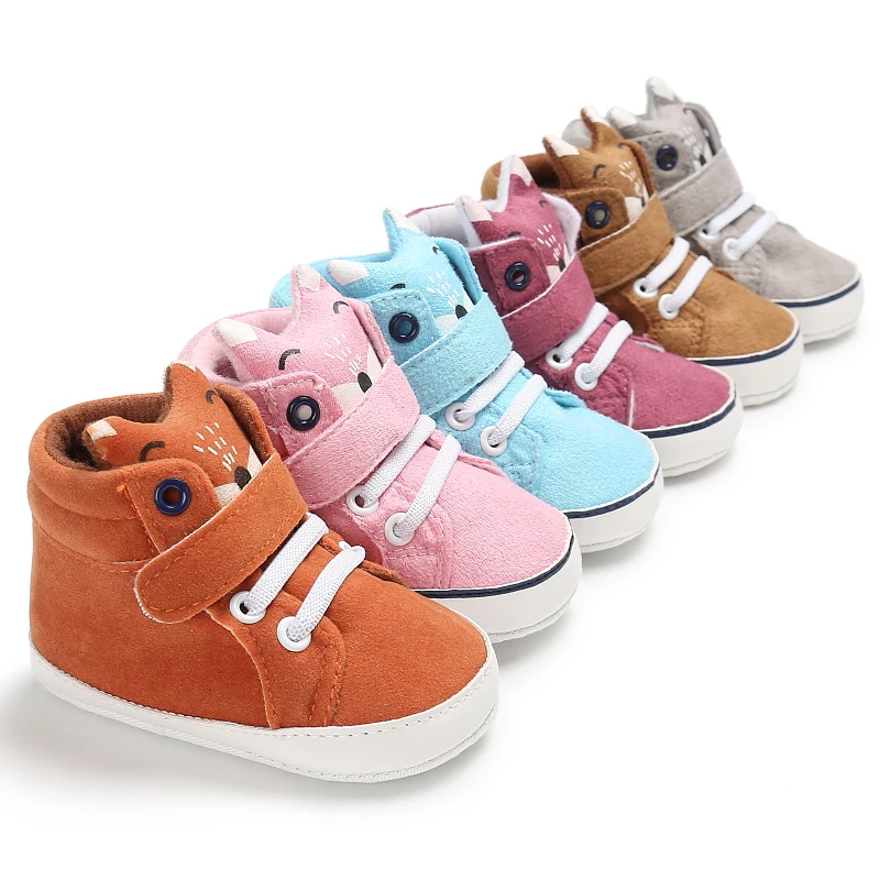 

New designed Cotton fabric Cute Cartoon 0-2 years prewalker baby boots, 6 colors