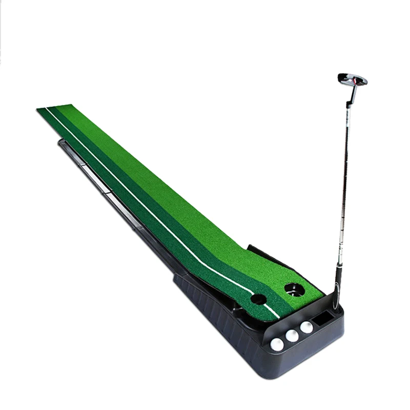 
Customized Mini Automatic Ball Return Turf Gift Artificial Grass Practice Training Aids Indoor Outdoor Office Golf Putting Mat 