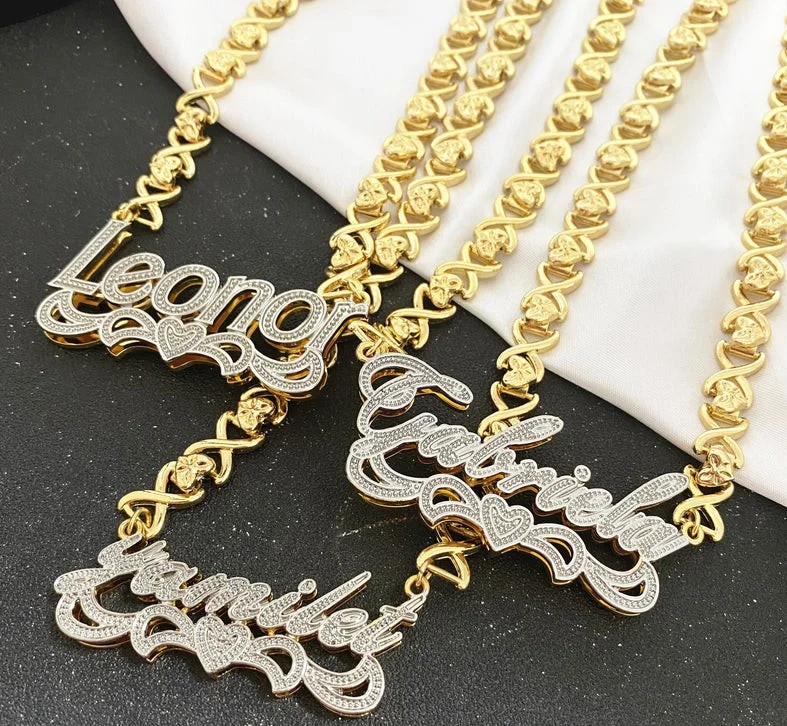 

2021 fashion New letter pendant necklaces woman's custom name necklace personalised XoXo necklace set Custom name for women, Picture