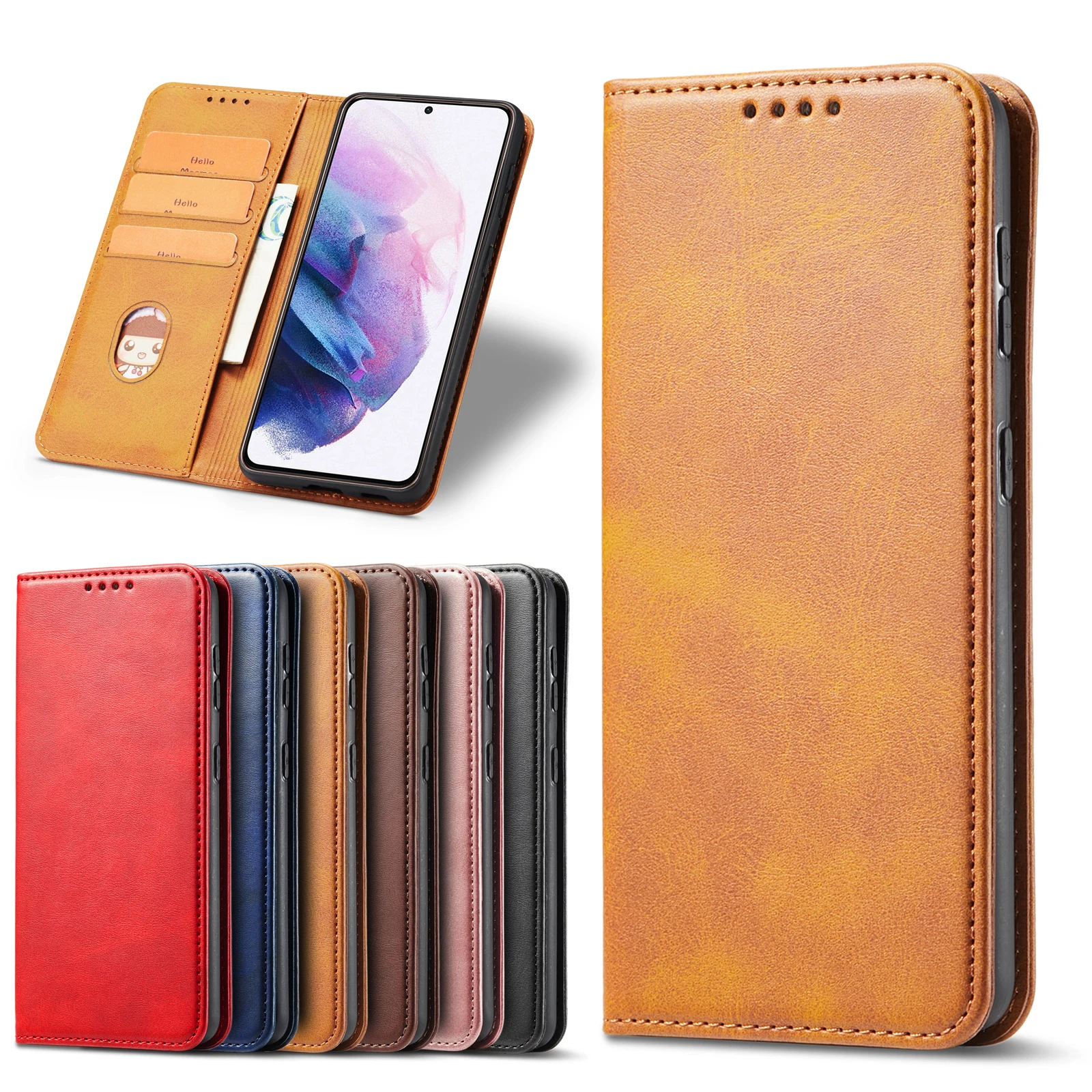 

High quality Wallet Cards Stand Bags Cover Pu Leather Flip Phone Case For Samsung S21 PLUS S30 ULTRA S20 FE S9