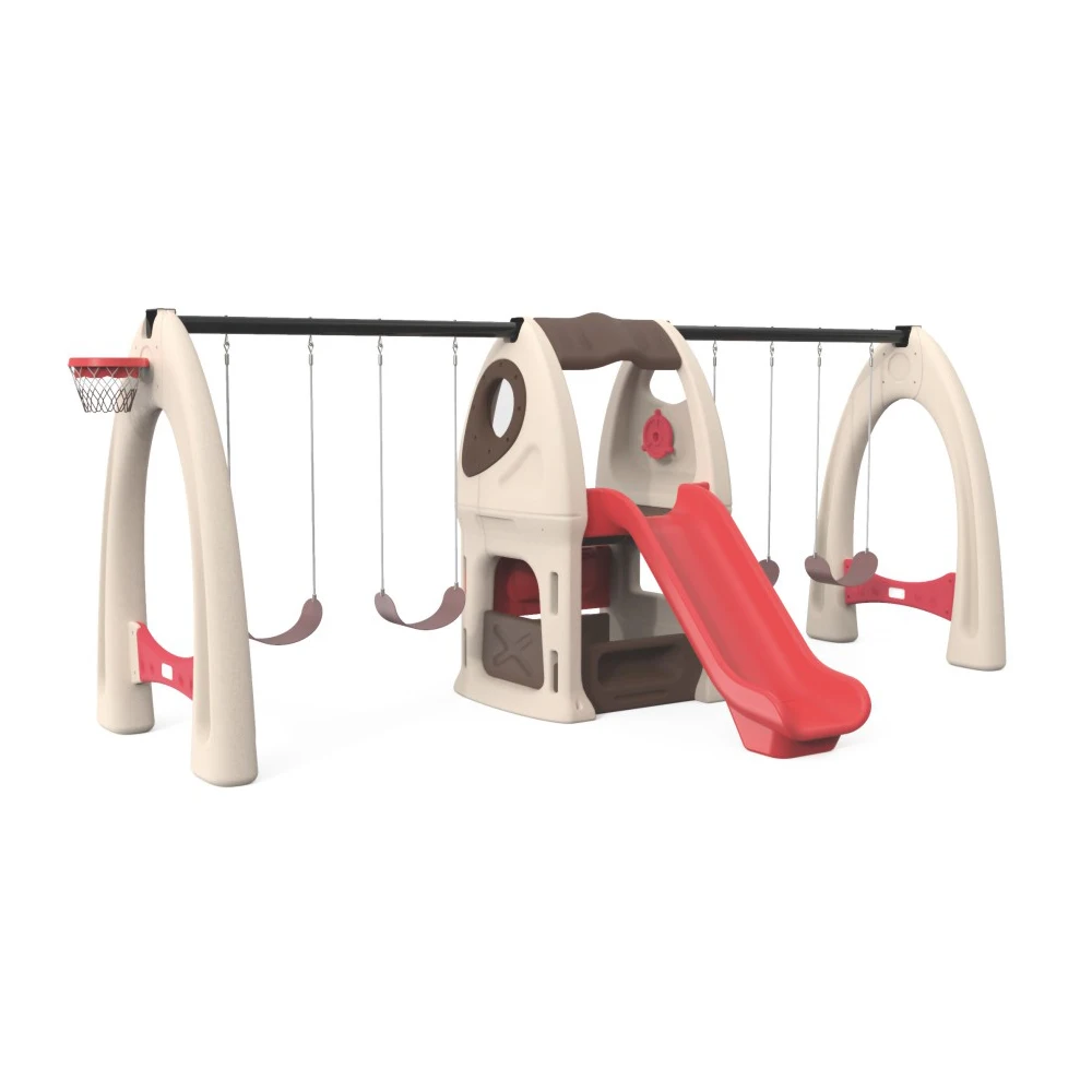 
Hot sale plastic children toys kids baby indoor slide with swing set 
