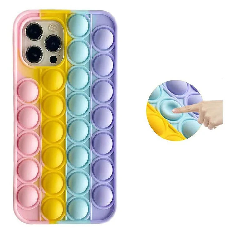 

Pop Rainbow Fidget Toys Phone Case for iPhone 11, Push Pop Bubble Sensory Stress Relief Protective Case, Colors optional