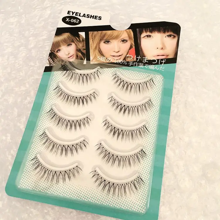 

5pair plastic packing Japanese and Korean crossed eyelashes thin falth eyelash