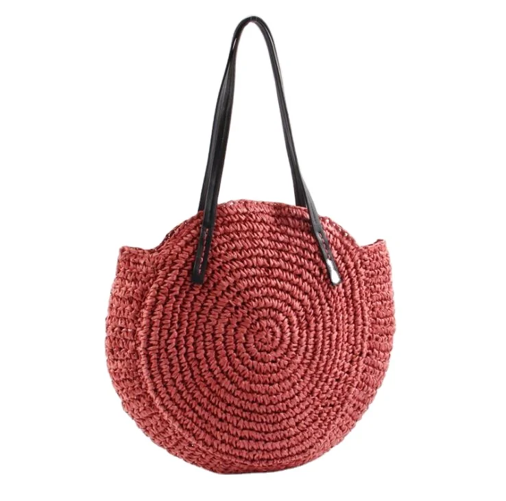 

Stock Large Handmade single shoulder beach basket bag women straw bag