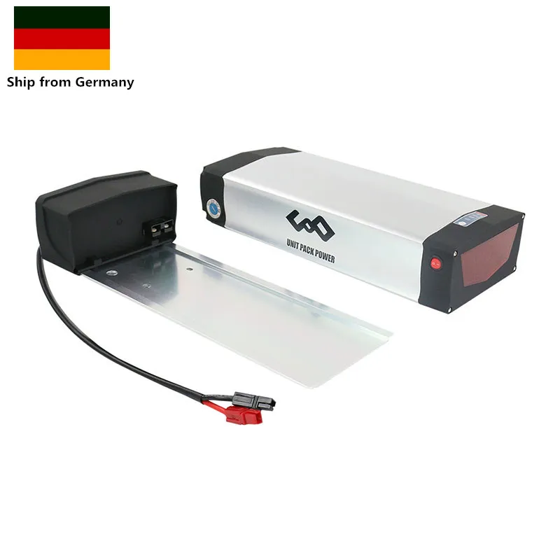 

Germany Stock Free Shipping Rear Rack 48V 20Ah Lithium Battery for 48V 1000W e-Bicycle with 3A Fast Charger, Silver