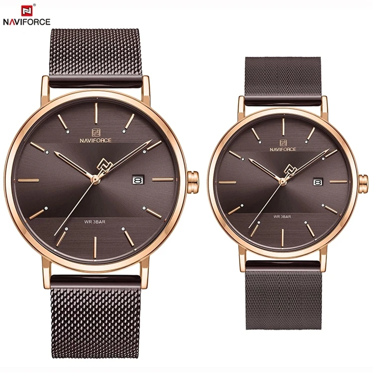 

Luxury Brand NAVIFORCE 3008 Lover's Watches for Men and Women Casual Quartz Wristwatch waterproof Clock Couple Watch gift 2021